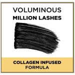 L'Oréal Voluminous Million Lashes Mascara, Volumizing Collagen Infused Eye Makeup, Amplifying Mascara Brush, Washable - Black