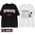 Machislet 2 en 1 femme loose casual grand motif noir et blanc t-shirt