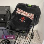 Machislet 2 en 1 femme loose casual grand motif noir et blanc t-shirt