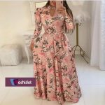 Machislet Daily Wear With Women Casual Long Dress Long-sleeved Evening Dress