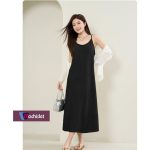 Machislet Noble And Elegant Loose Dress-BLACK