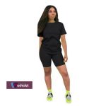 Machislet Summer New Fashion Casual Wear Yoga Wear Sportswear Bike Wear. Top + Pants-BLACK