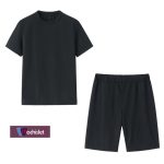 Machislet Summer New Fashion Casual Wear Yoga Wear Sportswear Bike Wear. Top + Pants-BLACK