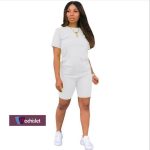 Machislet Summer New Fashion Casual Wear Yoga Wear Sportswear Bike Wear. Top + Pants-WHITE