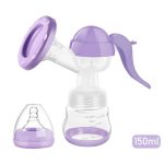 Manual Massage Breast Pump (Purple) - Silent, Portable, Pain-Free for Moms On-the-Go