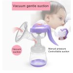 Manual Massage Breast Pump (Purple) - Silent, Portable, Pain-Free for Moms On-the-Go