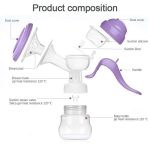 Manual Massage Breast Pump (Purple) - Silent, Portable, Pain-Free for Moms On-the-Go