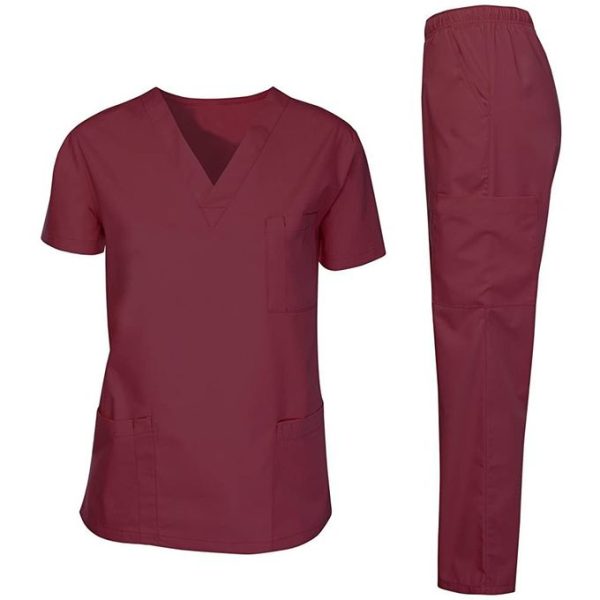 Maroon Unisex Medical Scrubs