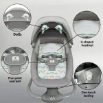 Mastella Electric Baby Swing Remote controlled with 3-in-1 function: Rocker, sleeper, bassinet. Reclines. 5-speed variation