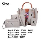Mateamoda 4 PCS Women Bags Ladies Bags Handbags Purse Shoulder Bags Tote Bags Hobo Bags