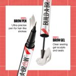 Maybelline Build A Brow - Eye Brow Pencil (Deep brown) Ultra Precise Pen for Hair- like Strokes, with Brow Gel for Sealing Gel Scilpts, All-Day Wear up to 24HR