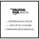 Maybelline Colossal Kajal Eyeliner with Argan Oil, Matte, upto 12H Black, Pencil with Deep Dark Pigments - Extra Black
