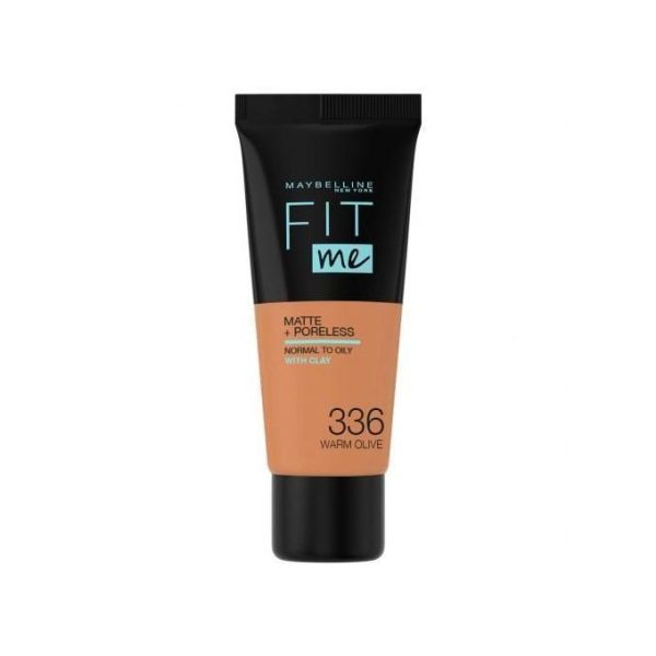 Maybelline Fit Me Matte And Poreless Foundation For Normal To OIly Skin Fill Coverage Blendable Upto 12H - 336 WARM OLIVE, 30ml