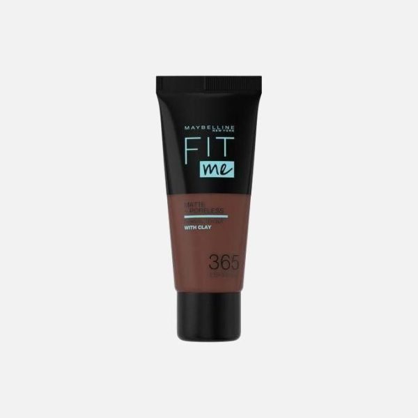 Maybelline Fit Me Matte And Poreless Foundation For Normal To Oily Skin, Full Coverage Blendable Upto 12H, Enriched With Clay - 365 Espresso, 30ml