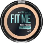 Maybelline Fit Me Matte Poreless Powder 220 Nat Beige, Lightweight, 12hr Long Wearing, Skin Tone Matching, Absorbs Oil