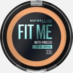 Maybelline Fit Me, Matte Poreless Powder 330 Toffee, Lightweight, 12hr Long Wearing, Skin Tone Matching, Absorbs Oil