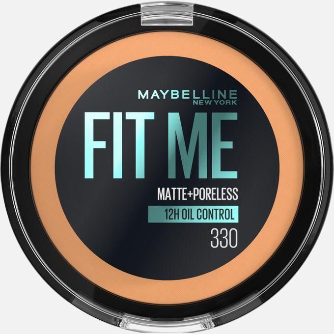 Maybelline Fit Me, Matte Poreless Powder 330 Toffee, Lightweight, 12hr Long Wearing, Skin Tone Matching, Absorbs Oil