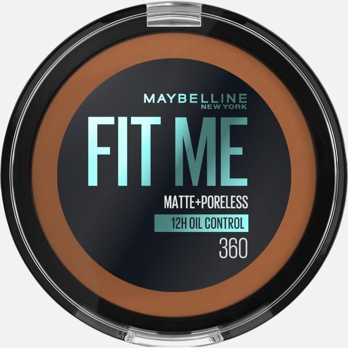 Maybelline Fit Me Matte Poreless Powder 360 Mocha, Lightweight, 12hr Long Wearing, Skin Tone Matching, Absorbs Oil