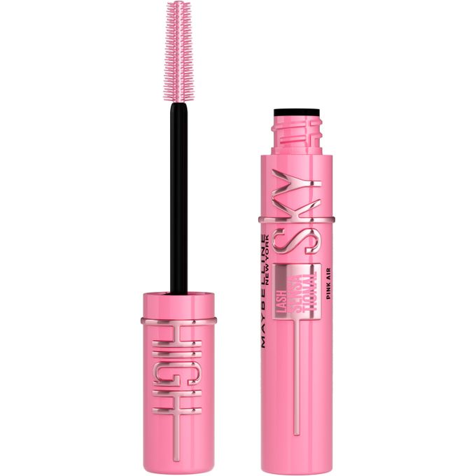 Maybelline Lash Sensational Sky High Mascara, Limitless Length & Volume, Flex Tower Brush, Light-as-Air Feel, With Bamboo Extract - Pink
