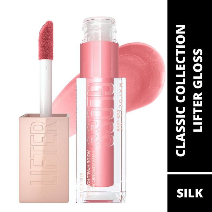 Maybelline Lifter Gloss Hydrating Lip Gloss, Shade: 004 Silk, With Hyaluronic Acid, Fuller, Lifter Lips, 5.4ml