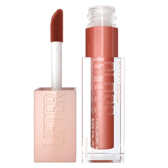 Maybelline Lifter Gloss Plumping and Hydrating Lip Gloss, Shade: 009 Topaz, with Hyaluronic Acid for Super Juicy Lips with Incredible Shine, 5.4ml