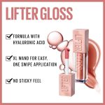 Maybelline Lifter Gloss Plumping and Hydrating Lip Gloss, Shade: 009 Topaz, with Hyaluronic Acid for Super Juicy Lips with Incredible Shine, 5.4ml