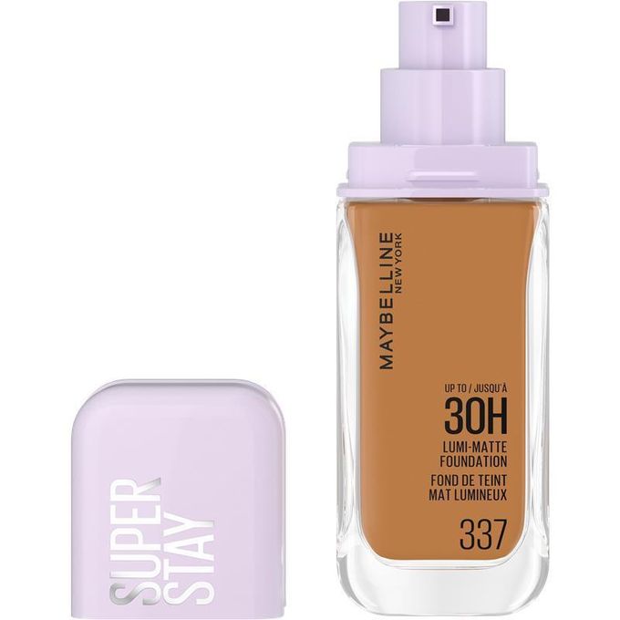 Maybelline Super Stay 30H Lumi-Matte Foundation 337, Lightweight and Buildable Full Coverage Foundation Makeup for Up To 30HR Wear, 30ml