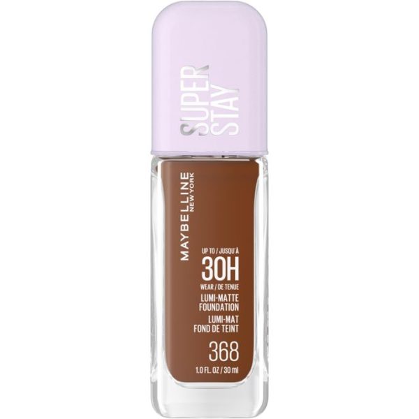 Maybelline Super Stay 30H Lumi-Matte Foundation 368, Lightweight and Buildable Full Coverage Foundation Makeup for Up To 30HR Wear, 30ml