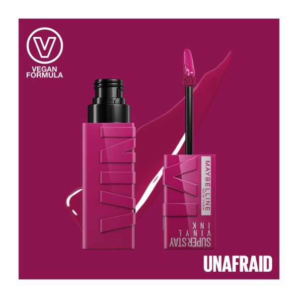 Maybelline Superstay Vinyl Ink Longwear LIquid Lipstick, Smudge-free, Long Lasting up to 16hr, Highly Pigmented Color, Shine Finish - 170 Unafraid (Pink Mash Up Collection)