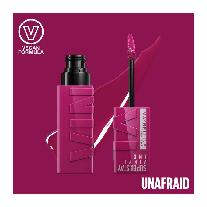 Maybelline Superstay Vinyl Ink Longwear LIquid Lipstick, Smudge-free, Long Lasting up to 16hr, Highly Pigmented Color, Shine Finish - 170 Unafraid (Pink Mash Up Collection)