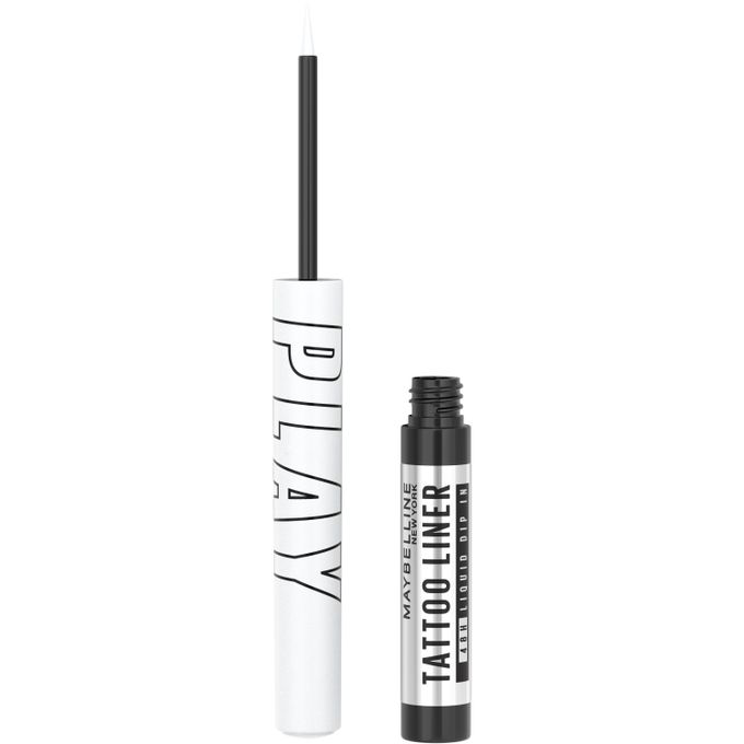 Maybelline Tattoo Play Eye Liner - Defend as white, Smudge-Proof, Long-Lasting & Waterproof Liquid Eyeliner