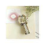 Men Chain Clock Watches Fashion Formal Steel Wrist Classical - White Gold