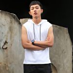 Men Muscle Hoodie Vest Sleeveless Pure Vests
