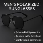 Men’s Black Polarized Sunglasses – Anti-Glare Driving & Outdoor UV Protection