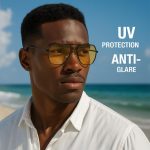 Men’s Yellow-Tint Sunglasses – Stylish Outdoor Eyewear with Glare Shield & Comfortable Fit