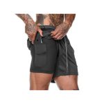 Men's 2 In 1 Sports Shorts, Double Layer, Quick Dry
