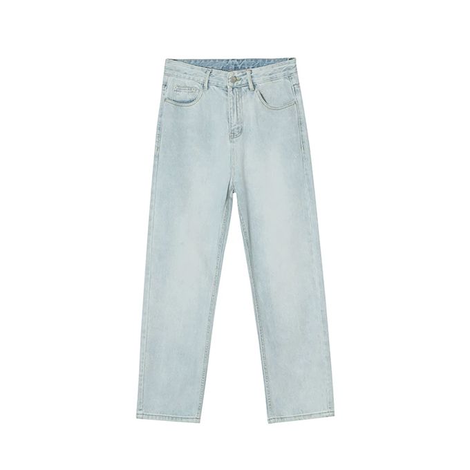 Men's Casual Straight Thick Denim Jeans -Ash Gray