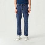 Men's Casual Straight Thick Denim Jeans -Blue