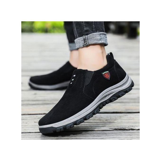 Men's Loafers Slip-on Casual Sneakers Comfortable Shoes Black