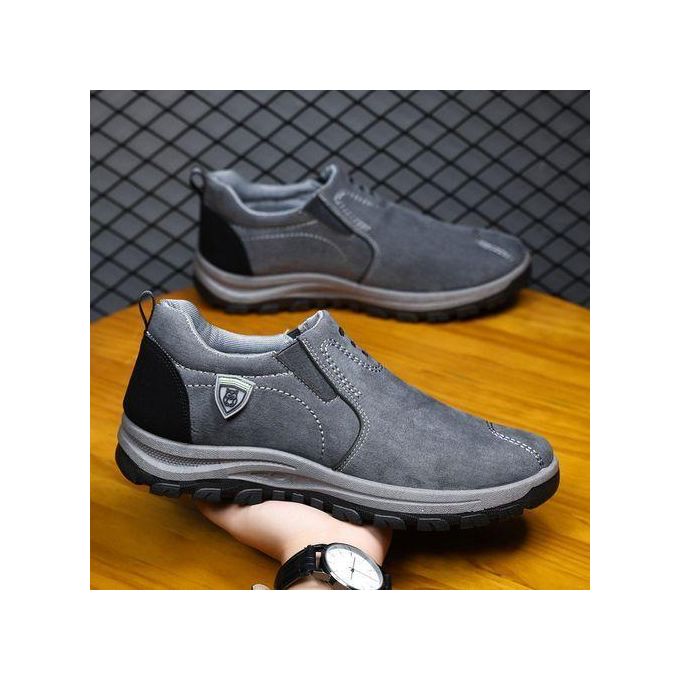 Men's Loafers Slip-on Casual Sneakers Comfortable Shoes Grey