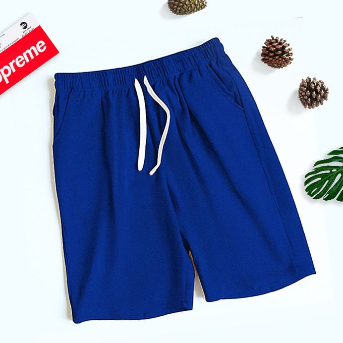 Men's Summer Beach Pants Men's Casual Running Sports Shorts Men-Blue