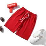 Men's Summer Beach Pants Men's Casual Running Sports Shorts Men-Red