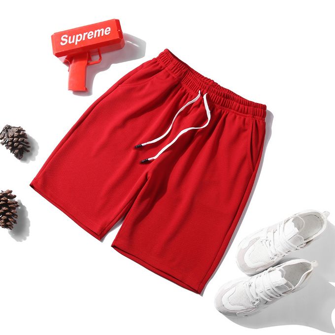 Men's Summer Beach Pants Men's Casual Running Sports Shorts Men-Red