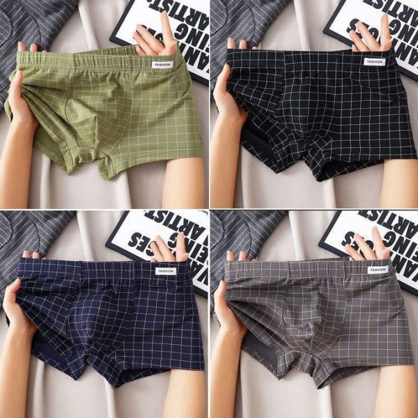 Men's Underwear Plaid Shorts 4-Pack