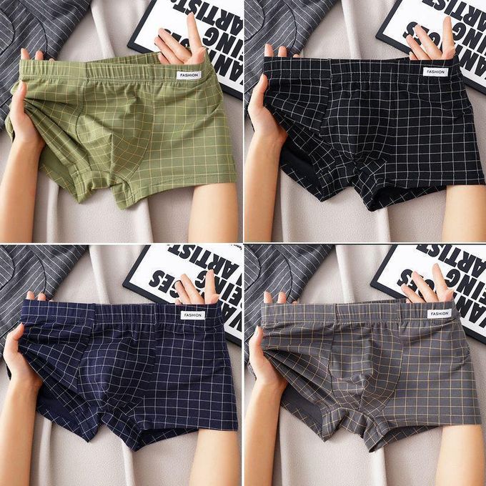 Men's Underwear Plaid Shorts 4-Pack