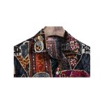 Mens Vintage Graffiti Short Sleeve Button-Down Hawaii Beach Shirt