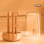 Moppets Baby 3 Steps Silicone Baby Training Toothbrush, Tongue Cleaner & U Shaped Toothbrush/Baby Oral Care Set For Kids/Toothbrush With Travel Case Manual