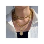 Multi-layer Gold Necklaces Jewelry Choker Chain Necklace Vintage For Women