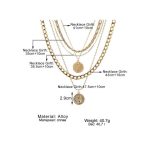 Multi-layer Gold Necklaces Jewelry Choker Chain Necklace Vintage For Women