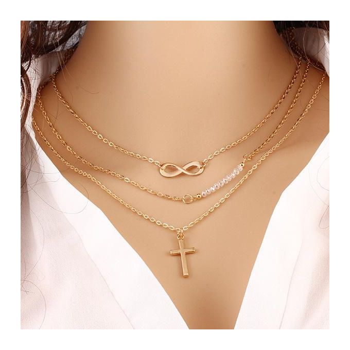 Multilayer Women's Necklace Women's Jewelry Gold Cross Necklace